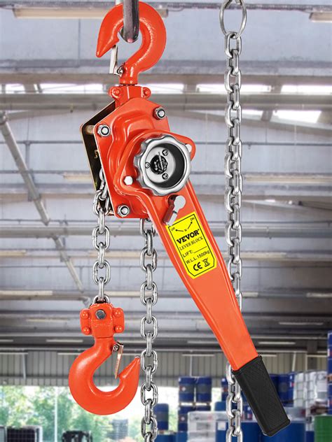 Vevor Manual Lever Chain Hoist Lbs Chain Come Along Feet