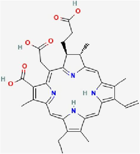 Chemical Structure Of Chlorine E6 Molecular Formula C 34 H 36 N 4 O 6