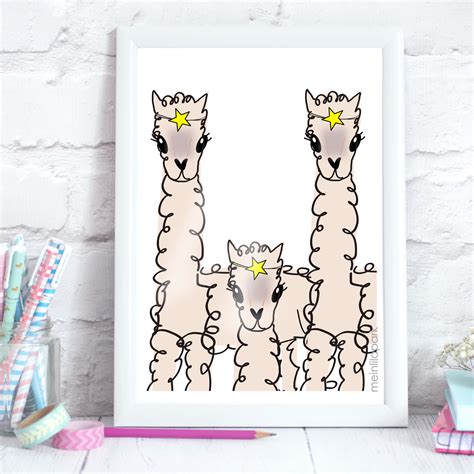 Free Printable Alpaca Wall Art Alpakaposter Meinlilapark