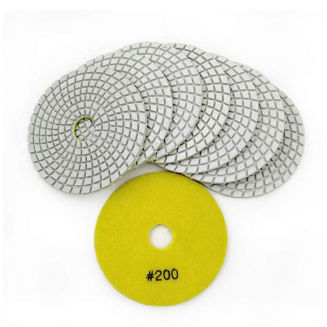 Shdiatool Diamond Wet Polishing Pads Inch Sanding Disc With White