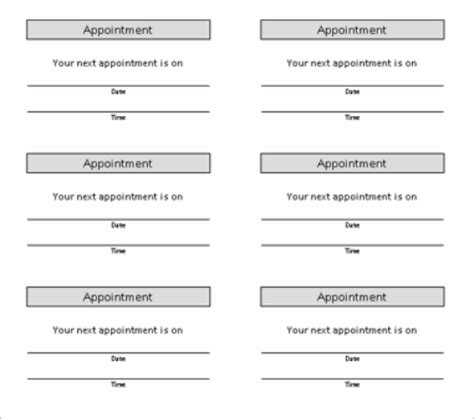 Free Printable Appointment Cards - PRINTABLE TEMPLATES