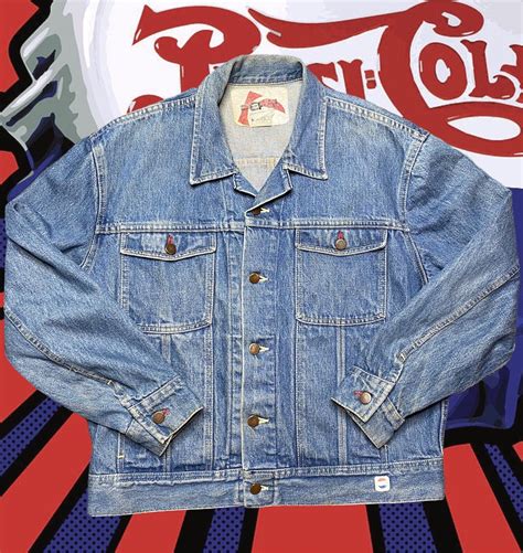 Vintage Pepsi Denim Jean Jacket 1990s Mens 42r Preowm Gem