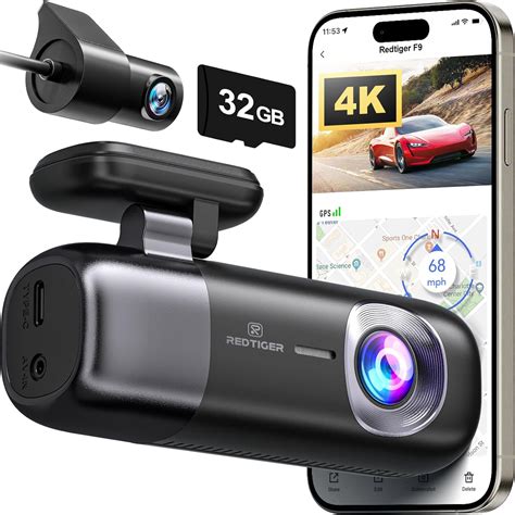 Redtiger Dash Cam K K Avant Et Arri Re Dasham Voiture Avec Wifi Et