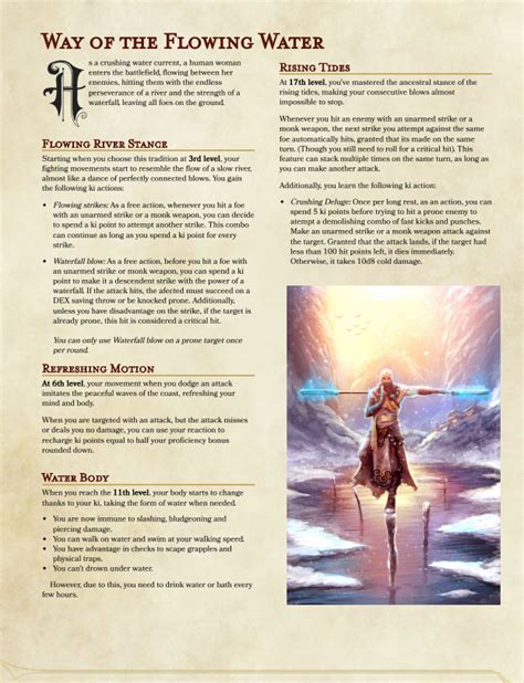 Monastic Tradition Way Of The Flowing Water Rdndhomebrew