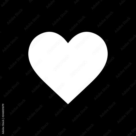 Flat monochrome heart symbol for web sites and apps. Minimal simple ...