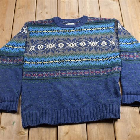 90s Colorful Sweater Etsy