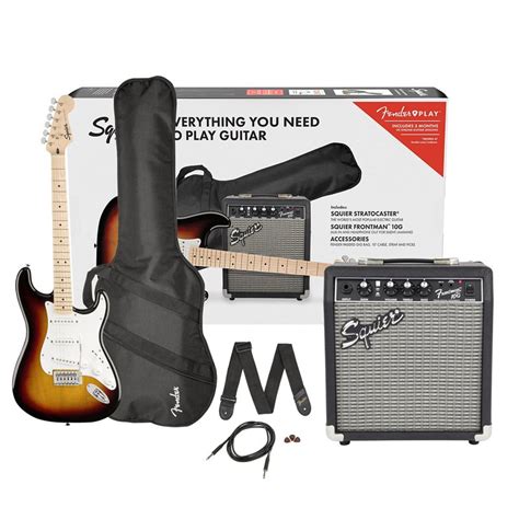 Guitar Starter Pack Fender Squier Stratocaster SSS 3 Tone Sunburst