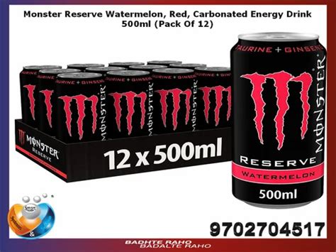 Monster Reserve Watermelon Red Carbonated Energy Drink 500ml Pack Of 12 At Rs 3499carat