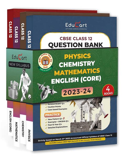 Educart Cbse Class 12 Physics Chemistry Maths And English Question Bank 2023 24 For 2024 Exam