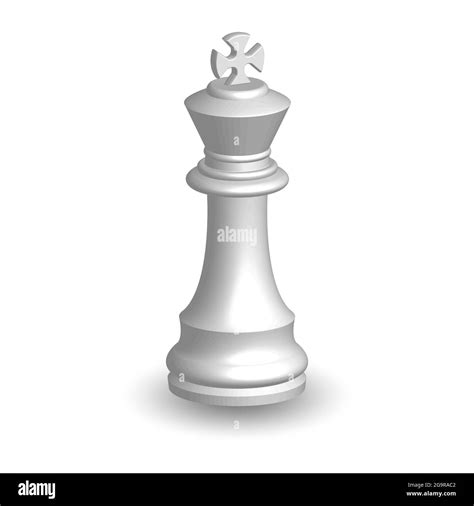 White chess piece king 3d on white background. Board game chess. Chess ...