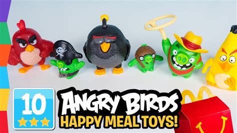 Angry Birds Movie McDonalds Happy Meal Toys Opening with Angry Birds Toys Challenge by ToyRap ...