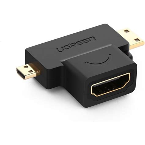 Ugreen Hd129 Hdmi Female To Micro Hdmi And Mini Hdmi Male 4k Adapter