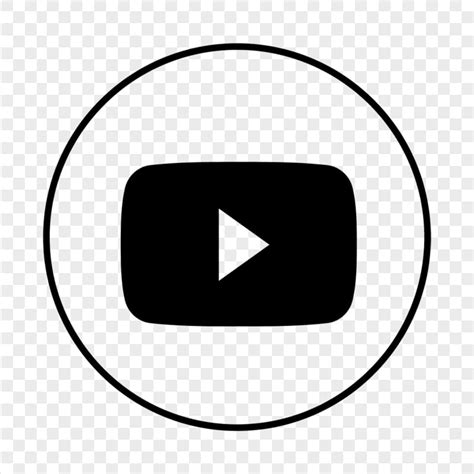 HD Black Outline Round Youtube YT Logo Icon PNG Citypng