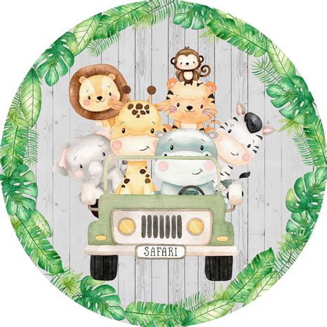 Painel De Festa D Malha Sublimada Safari Babys X Elo