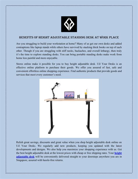 Benefits Of Height Adjustable Standing Desk At Work Place By Build Your