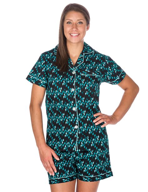 Womens Premium 100 Cotton Poplin Short Pajama Set Noble Mount