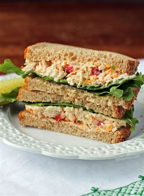 Pimento Cheese Chicken Salad Sandwiches Chilled Or Grilled Emily Bites