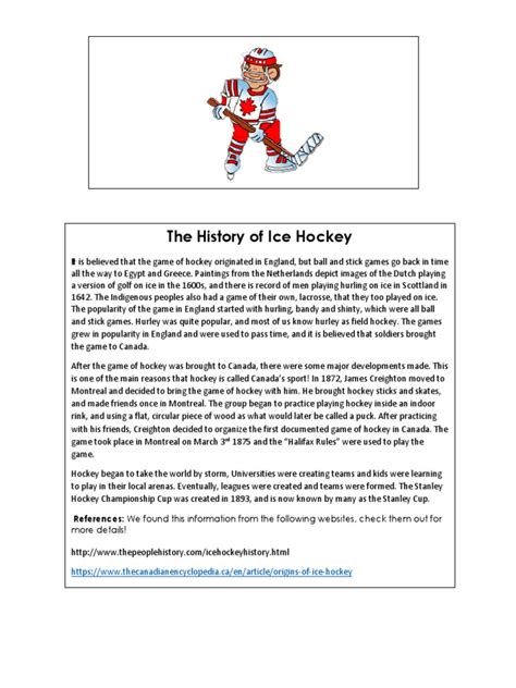 History of Ice Hockey | PDF | Leisure | Team Sports