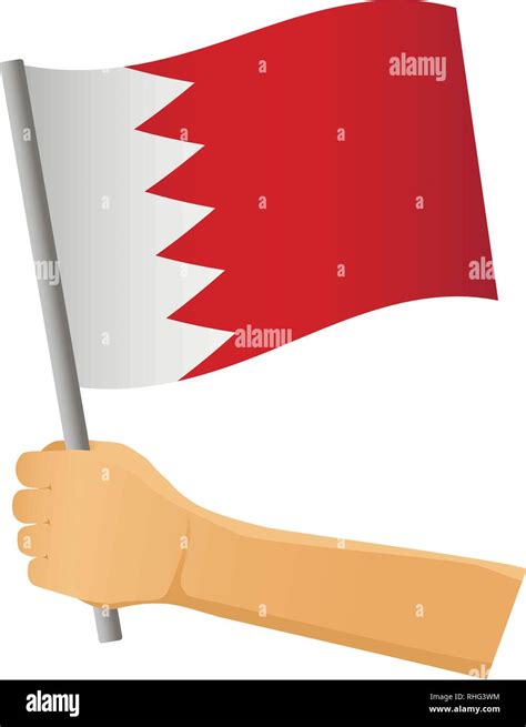 Bahrain Flag In Hand Patriotic Background National Flag Of Bahrain Vector Illustration Stock