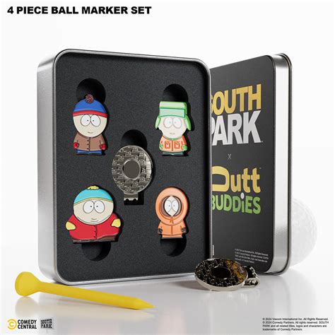 Classic South Park - 4 Piece Ball Marker Set w/ hat clip (Stan, Kyle,