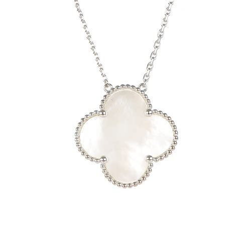 Van Cleef And Arpels 18k White Gold Mother Of Pearl Magic Alhambra