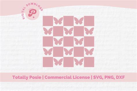 Butterfly Checkered Svg Graphic By Totally Posie Creative Fabrica