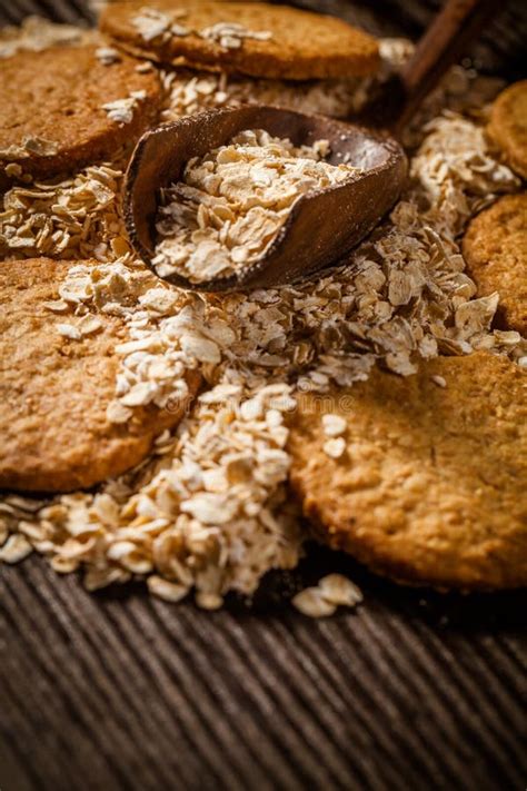 Oatmeal Cookie With Ingredient Stock Photo Image Of Baked Bakery