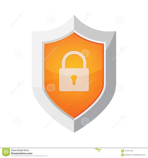 Shield With Padlock Icon Vector Illustration Stock Illustration