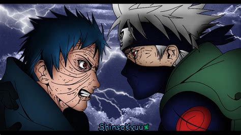 Colorized this fan art of Kakashi vs Obito , tell me what you think about it : r/Naruto