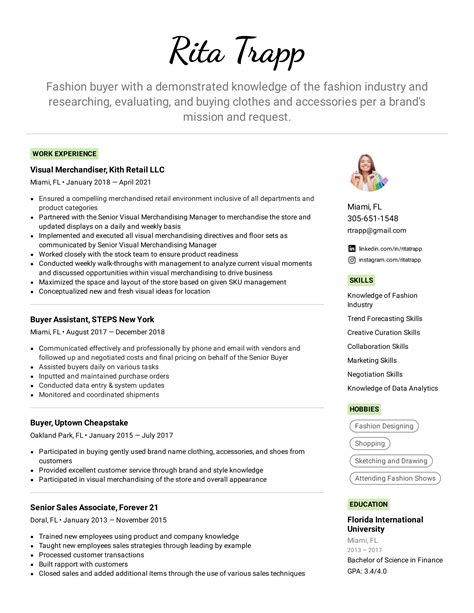 Fashion Buyer Resume Example And Writing Tips For 2022