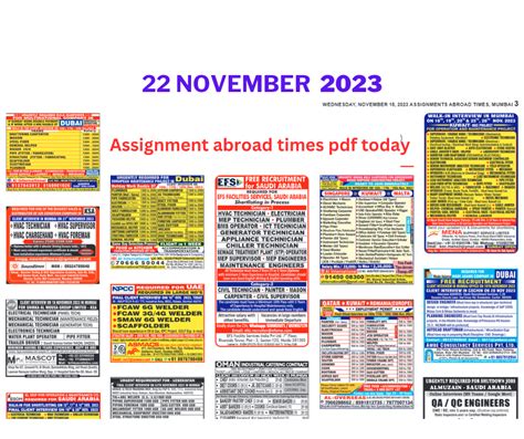 Assignment Abroad Times Pdf Today EPaper Mumbai 22 Nov 2023