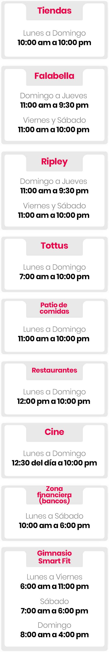 Mallplaza Nuevos Horarios