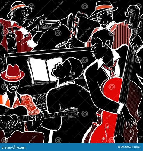 Jazz Band Vector Colorful Illustration. Cartoon Jazz Musicians Set ...