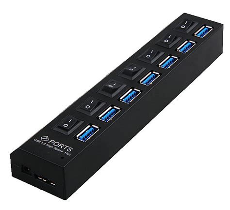 Port Usb Superspeed Hub With V A Power Adapter Per Port Power