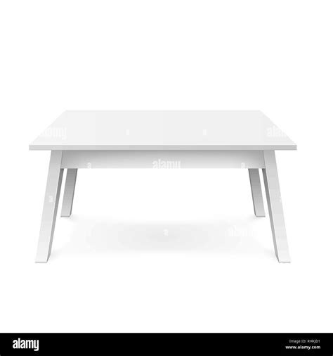 Realistic White Table White Office Table With Shadow Isolated On White