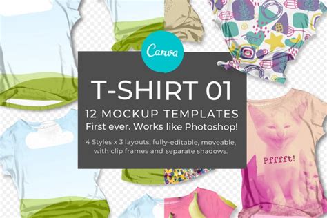 Tshirt Mockup Fully Editable Canva Template Mockups