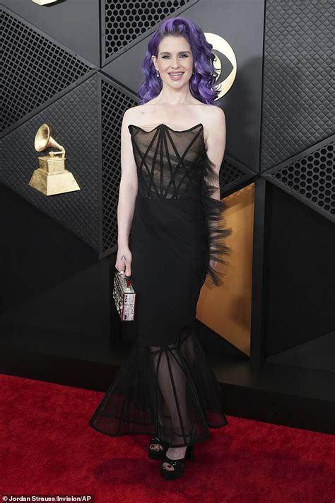 Kelly Osbourne Stuns In Sheer Black Strapless Dress At Grammys 2024