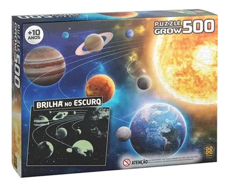 Quebra Cabeça Sistema Solar - Quebra-cabeça 500 Peças Sistema Solar Brilha No Escuro Puzzle Grow