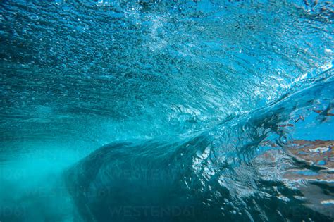 Underwater view of ocean wave stock photo