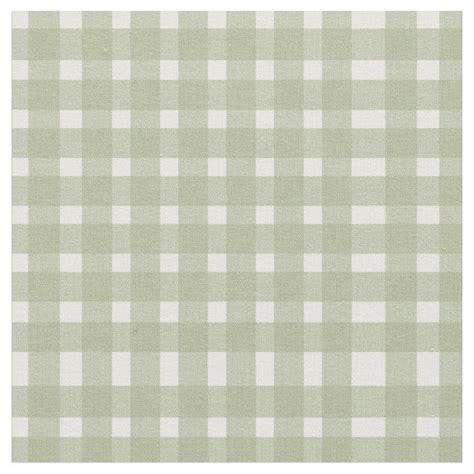 Sage Green White Gingham Pattern Fabric Fabric Patterns Sage Green