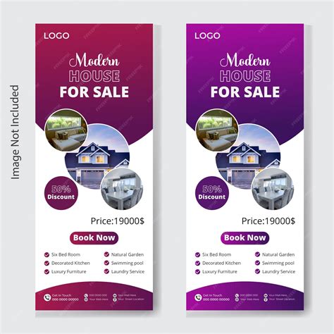 Premium Vector Vector Home For Sale Real Estate Rollup Banner