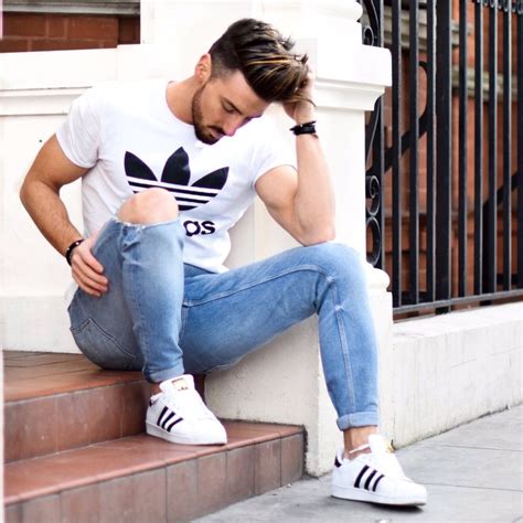 Pin By Dean Marsh On Mens Skinny Jeans Adidas Superstar Outfit Men