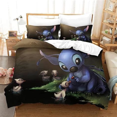 Zhmao Parure De Lit Pour Adolescents Lilo Et Stitch En Microfibre