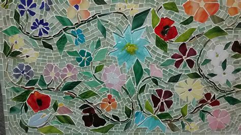 Mosaic Floral Backsplash Designer Glass Mosaics