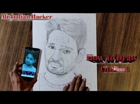 How To Draw Mr Indian Hacker Outline Draw Time Lapse Video