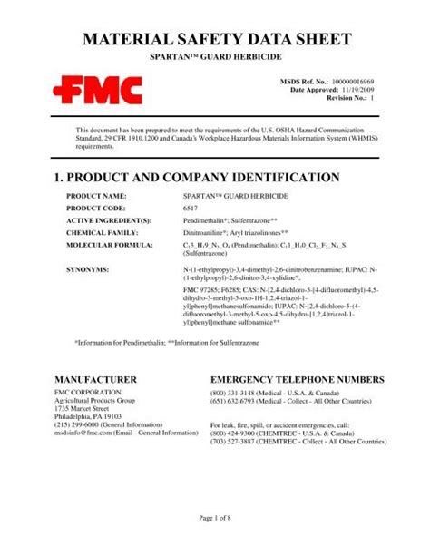 Spartantm Guard Herbicide Fmc Corporation