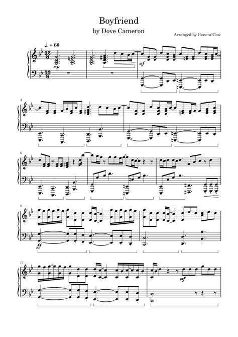 Boyfriend Dove Cameron Piano Solo Sheet Music For Piano Solo