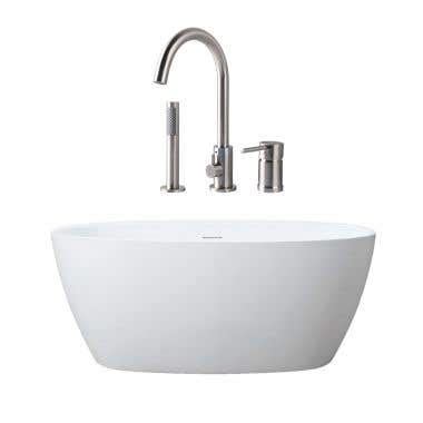 Luna Matte White Acrylic Freestanding Tub Package Vtb