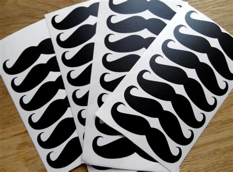 Moustache Stickers Mustache Wall Decals Repeatable Etsy