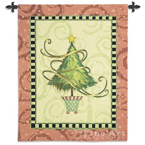 Christmas Topiary Tapestry Wall Hanging Christmas Tree Picture H53